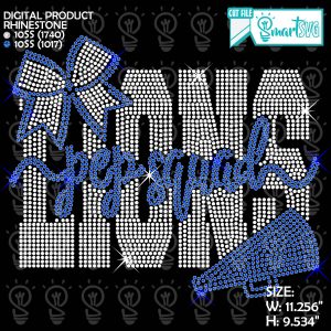 Pep Squad Lions Rhinestone svg