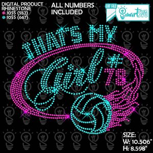 Volleyball Mom Rhinestone SVG