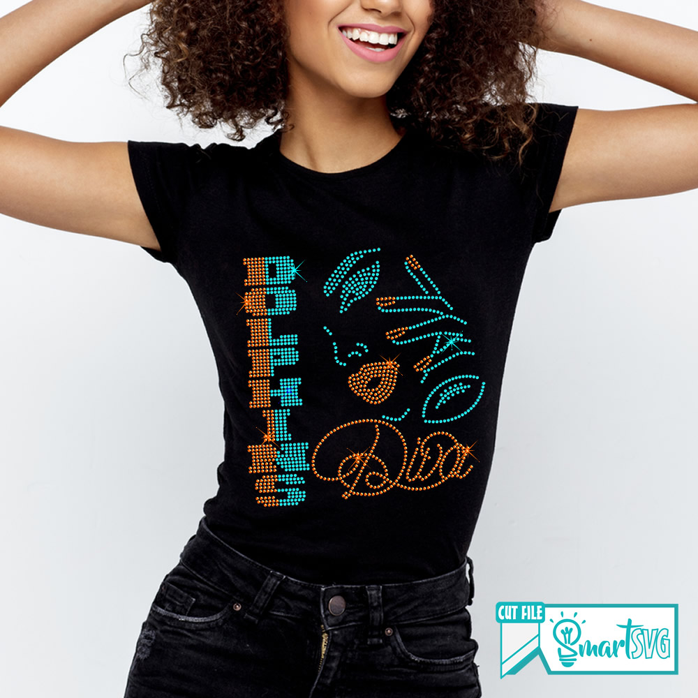 Dolphins Diva Rhinestone svg - Image 2