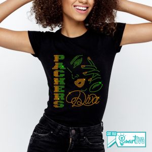 Alternative view of Packers Diva Rhinestone svg
