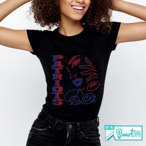 Alternative view of Patriots Diva Rhinestone svg
