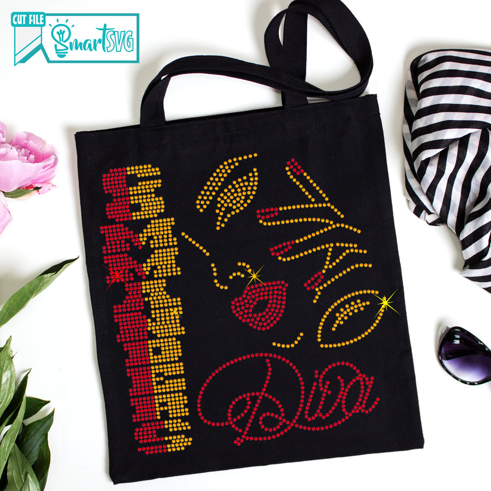 Commanders Diva Rhinestone svg - Image 3