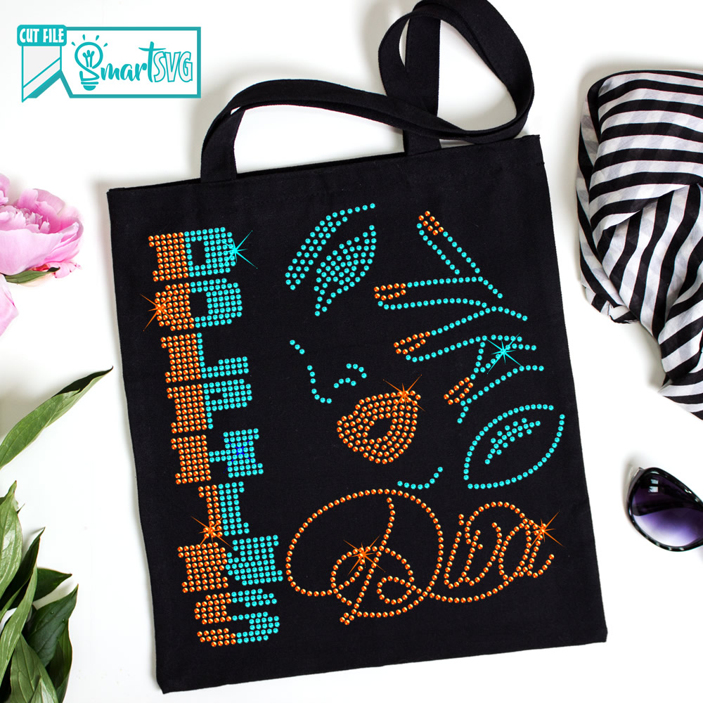 Dolphins Diva Rhinestone svg - Image 3
