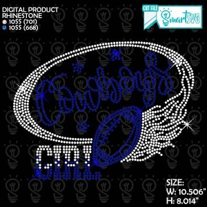 Cowboys Ball Fire Rhinestone svg