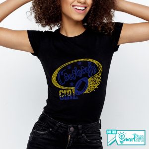 Alternative view of Cowboys Ball Fire Rhinestone svg