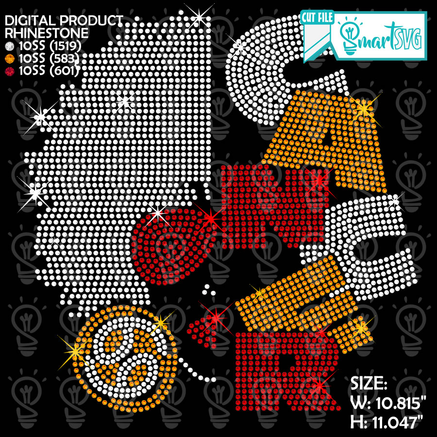 Half Face Cancer Rhinestone svg