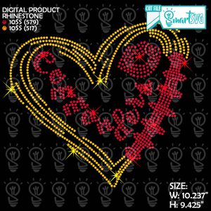 Commanders Heart Rhinestone svg