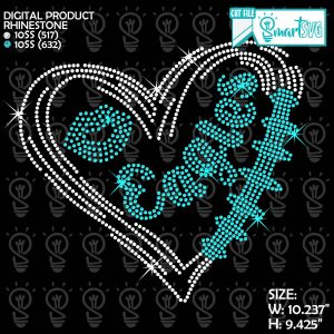 Eagles Heart Rhinestone svg