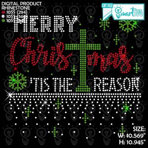 Merry Christmas Rhinestone svg
