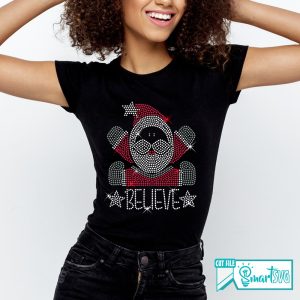 Alternative view of Santa Believe Rhinestone svg