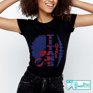 Alternative view of Titans Half Face Rhinestone svg