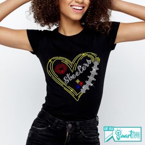 Alternative view of Steelers Heart Rhinestone svg