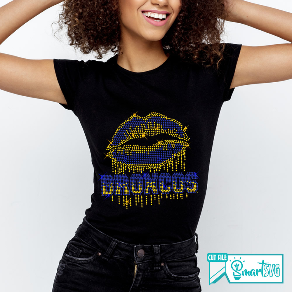 Broncos Mouth Rhinestone svg - Image 2