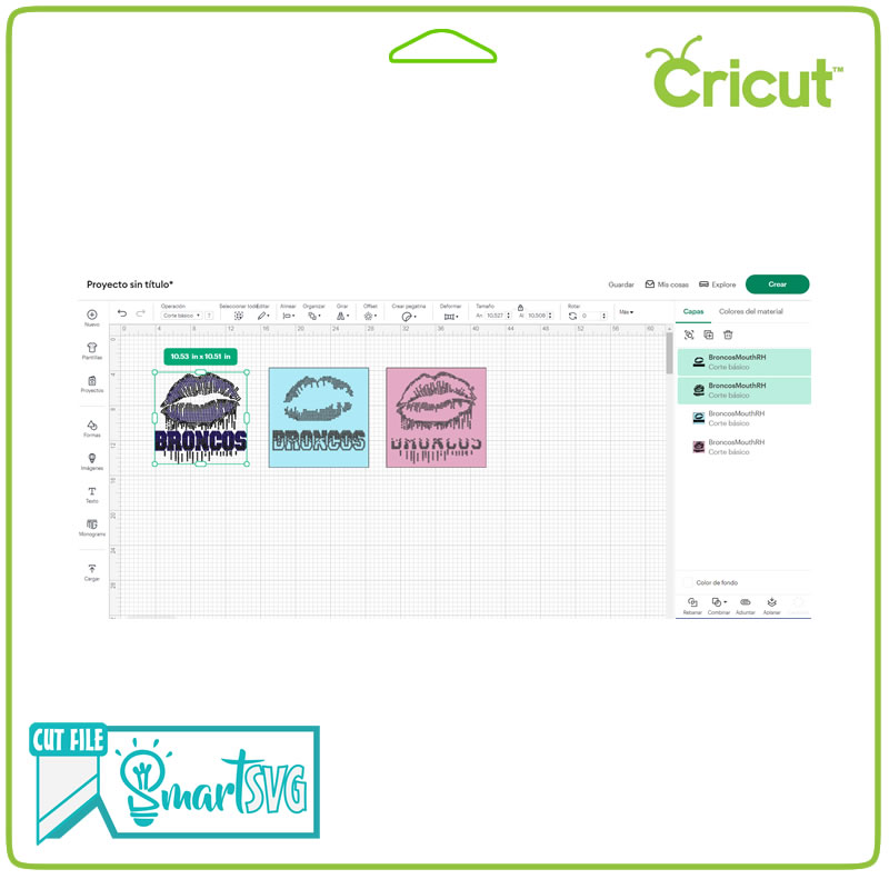 Broncos Mouth Rhinestone svg - Image 4