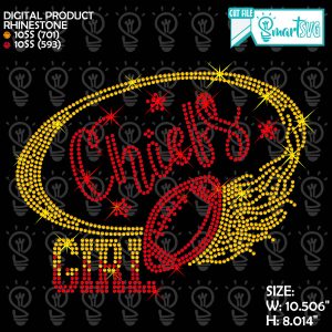 Chiefs Ball Fire Rhinestone svg